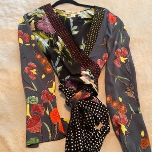 Diane Von Furstenberg silk wrap blouse. Limited collection
